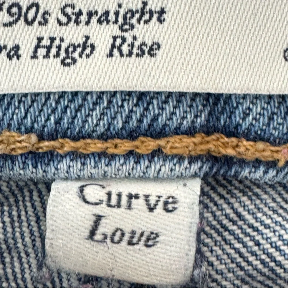 Abercrombie & Fitch Curve Love Ultra High Rise 90s Straight Floral Boho Jeans 25 - Picture 8 of 13